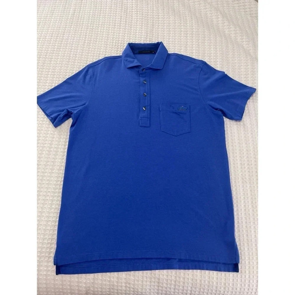 Greyson Polo Shirt Men’s Medium Blue Short Sleeve Cotton Stretch Golf Logo - Picture 3 of 11